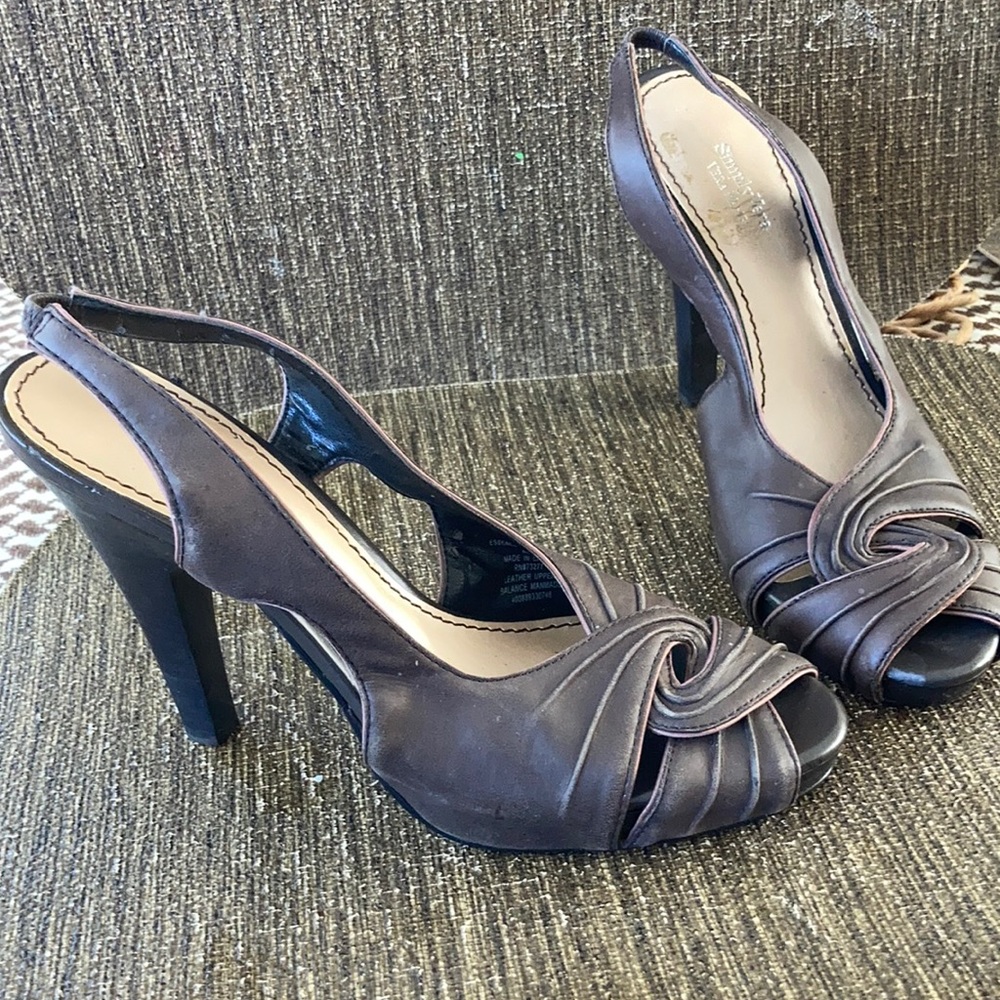 Sling pump heels brown